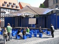 Der HAWK-Veranstaltungspavillon hatte im Herzen Hildesheims Premiere.