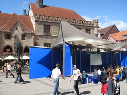 Computeranimation der HAWK-Bühne auf dem Göttinger Marktplatz 