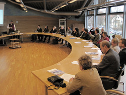 Forschungsinformationen im Senatssaal der HAWK in Hildesheim