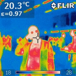 Foto mit der W&auml;rmebildkamera beim Hildesheimer Lernfest