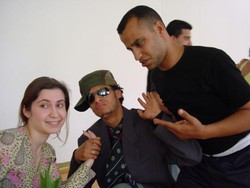 Eine Straßenszene wird geprobt.