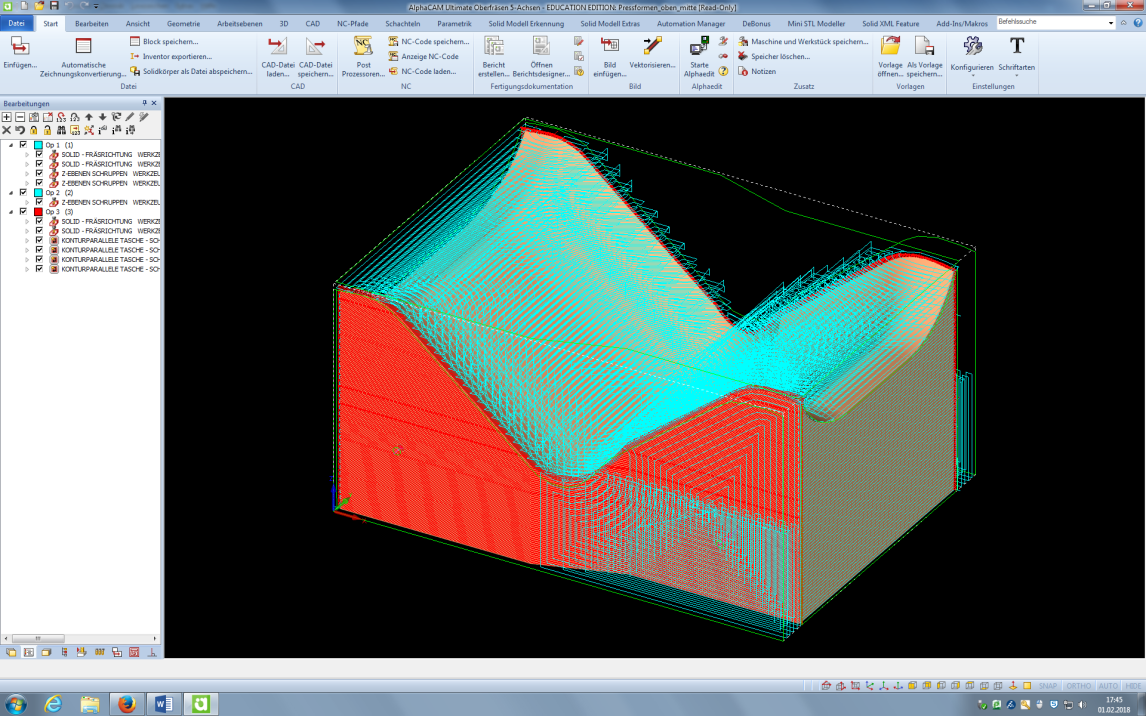 Simulation Pressform im CAD/CAM System AlphaCAM
